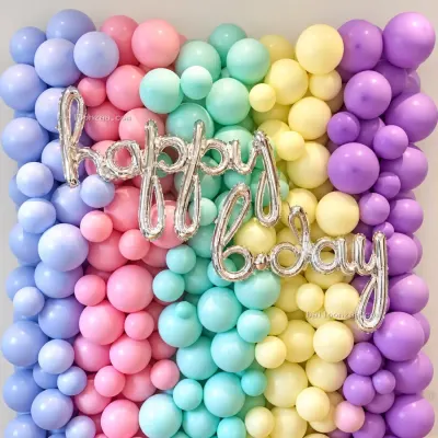 Pastel Theme Balloon wall decoration in Shivaji Nagar, Gurgaon - Kids Decoration Decoration