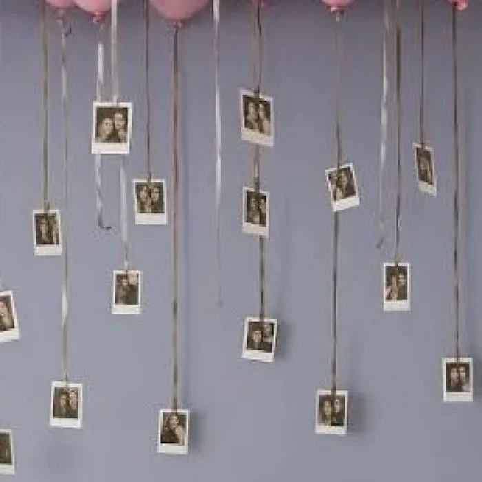 24 Printed Photos add-on for Black & Gold Luxury Birthday Balloon Decoration in Gurgaon
