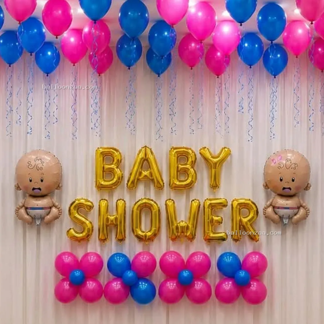 Blue & Pink Baby Shower Balloon Decoration in Gurgaon - Decoration Photo 2