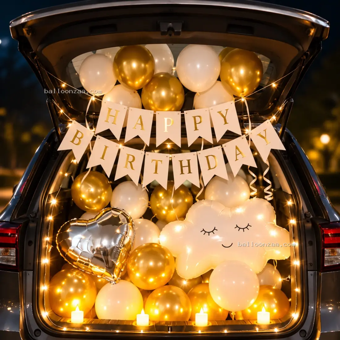 Cloudy Car Boot Birthday Decoration